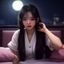 乐仔用户深夜玩家B头像，年轻女性，夜间风格